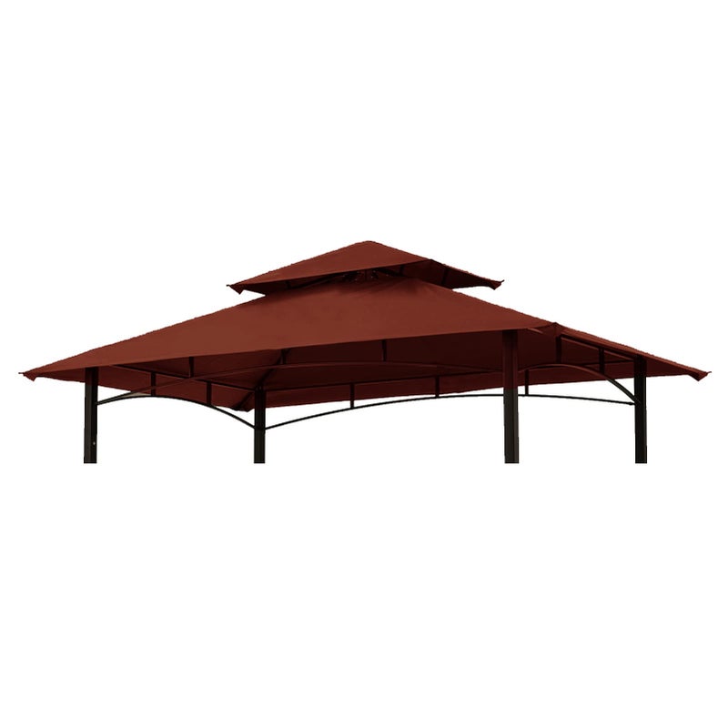 Hugline Grill Gazebo Replacement Canopy Roof - Hugline 5x8 Outdoor Grill Shelter Canopy Top Double Tiered BBQ Tent Cover Fit for Model L-GG001PST-F (Burgundy) - Image 1